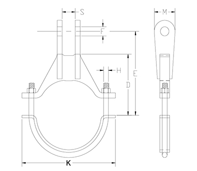 heavy alloy steel pipe clamp drawing