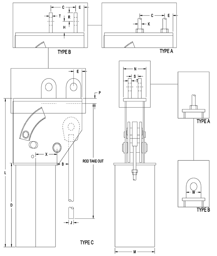 Part RCS-80V Types A, B, C and E Constant Spring Support